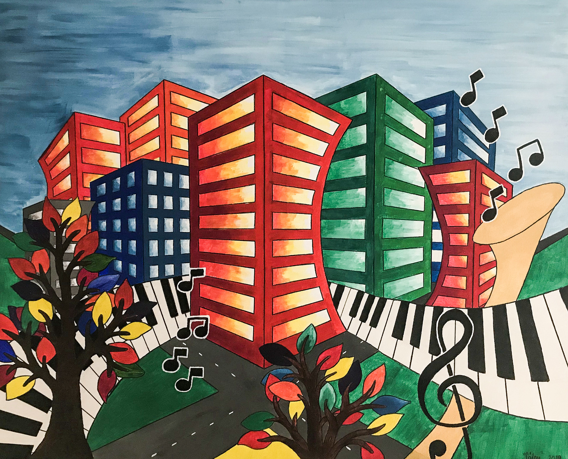 Abstrakt stadsvy — Lennart Sällström